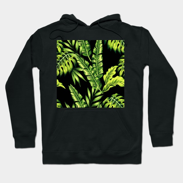 Simple Green Leaves Illustration Hoodie by gronly